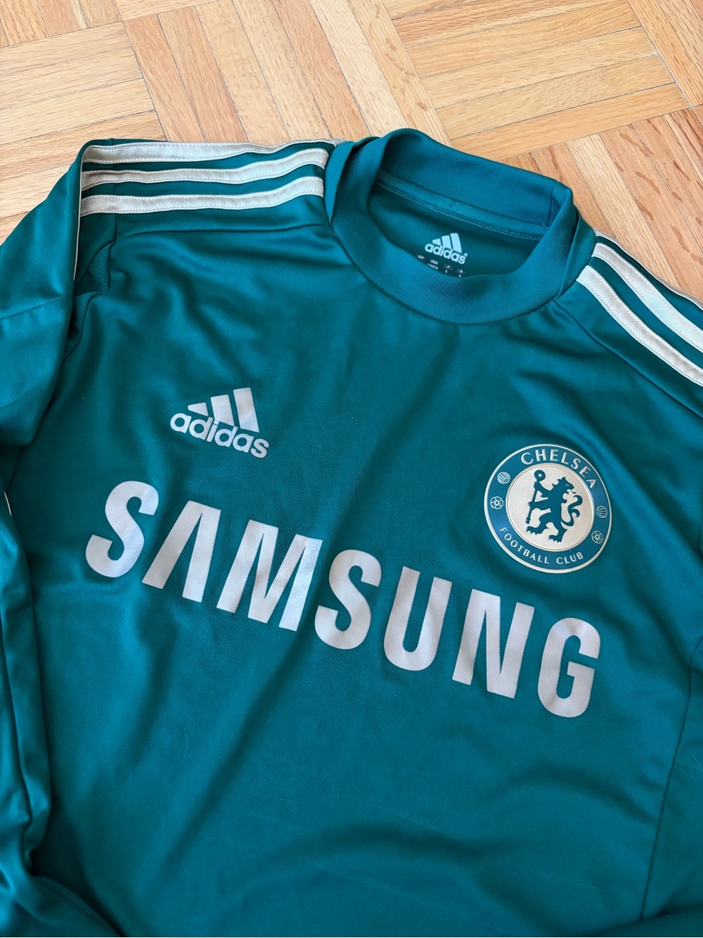 adidas Chelsea FC Teal Training Sweatshirt with White Accents